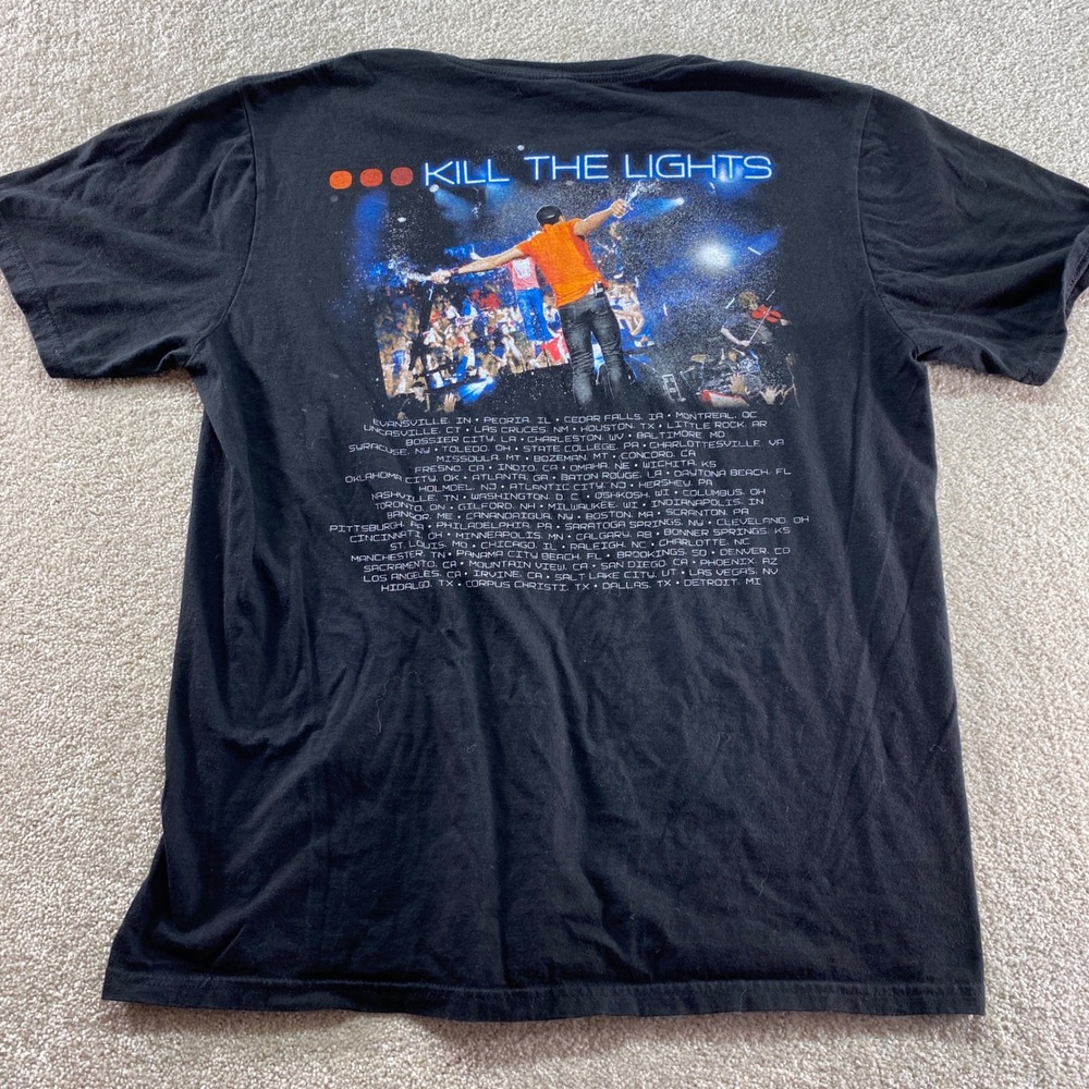 Luke Bryan Shirt Mens Large Black Kill The Lights Tour Short Sleeve Graphic Tee - Picture 9 of 10
